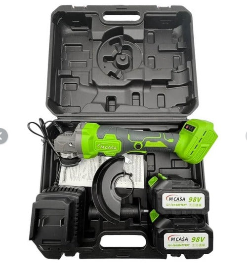 Esmeril Angular Inalámbrico MCASA 98V con 2 Baterías y Maletín