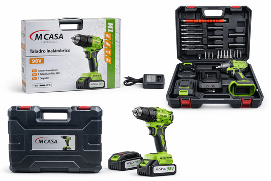 Taladro Inalámbrico MCASA 98V con 2 Baterías y Maletín