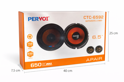 Parlantes Medio 6.5 Pervoi Ctc-6592, 150rms, 650w