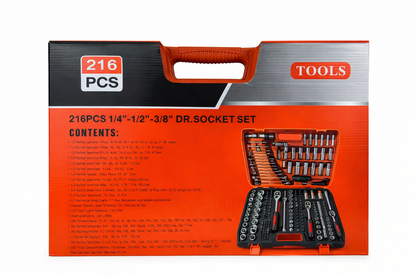 Juego de Herramientas 216 Piezas con Maletín Rígido