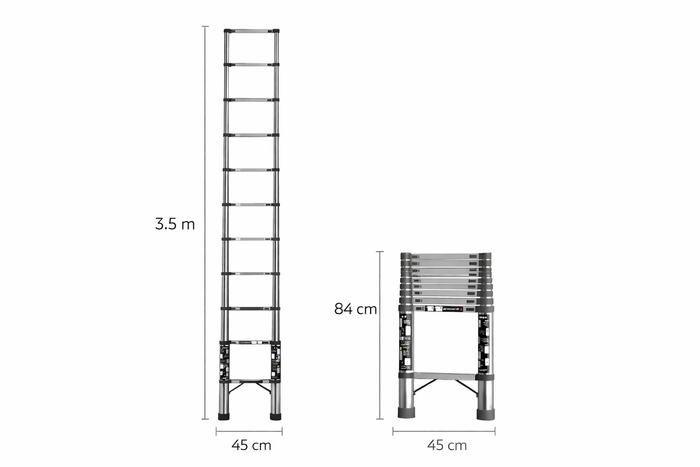 Escalera Telescópica Aluminio 3.5m Plegable Portátil Mcasa