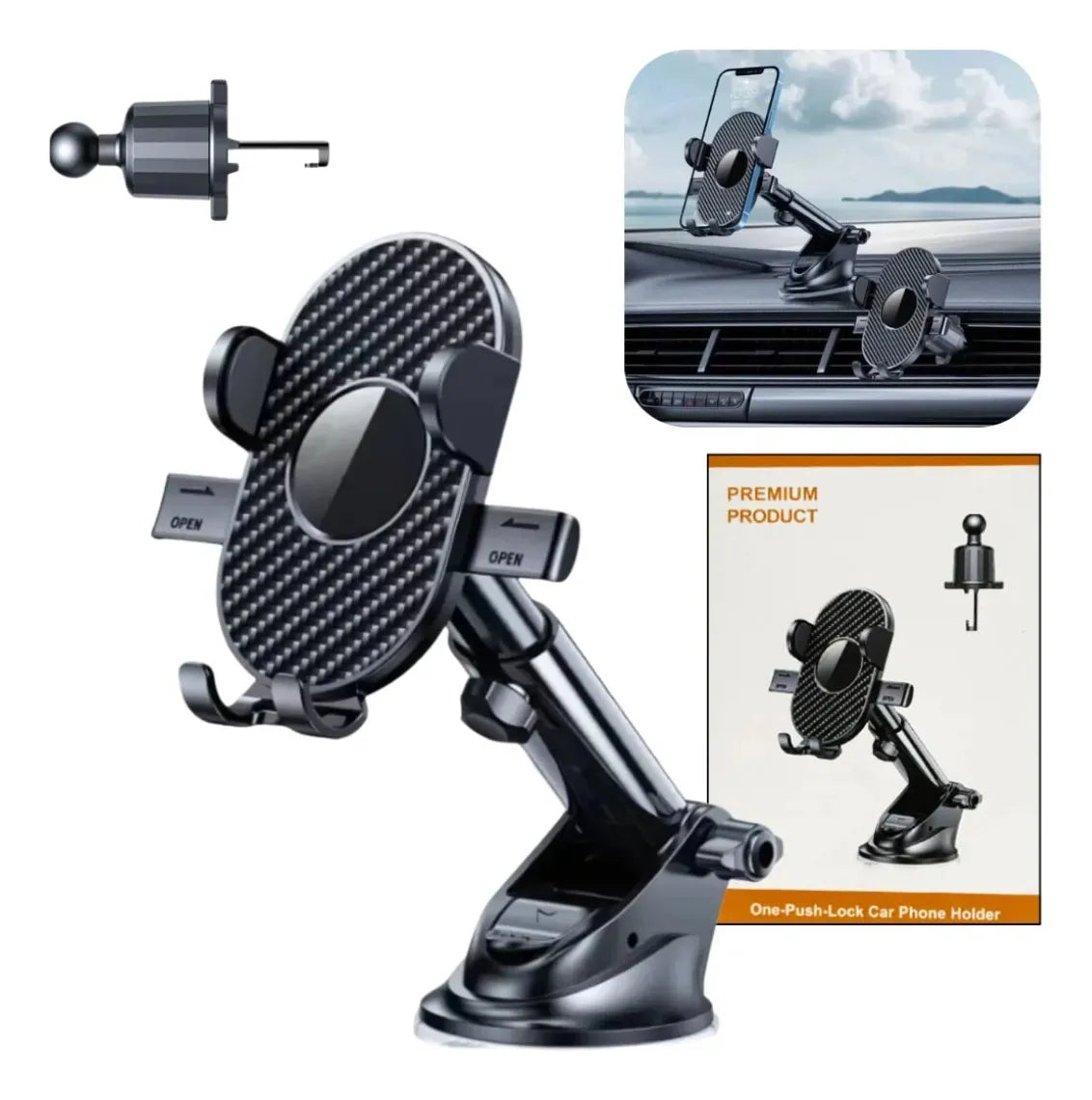 Soporte Celular 2 En 1 Ventosa Y Rejilla