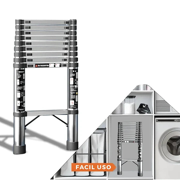 Escalera Telescópica Aluminio 3.5m Plegable Portátil Mcasa