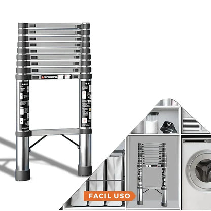 Escalera Telescópica Aluminio 3.5m Plegable Portátil Mcasa