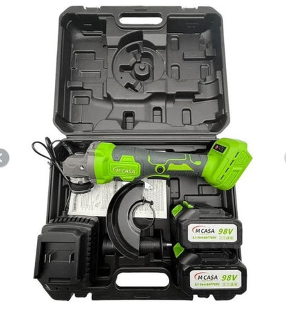 Esmeril Angular Inalámbrico MCASA 98V con 2 Baterías y Maletín