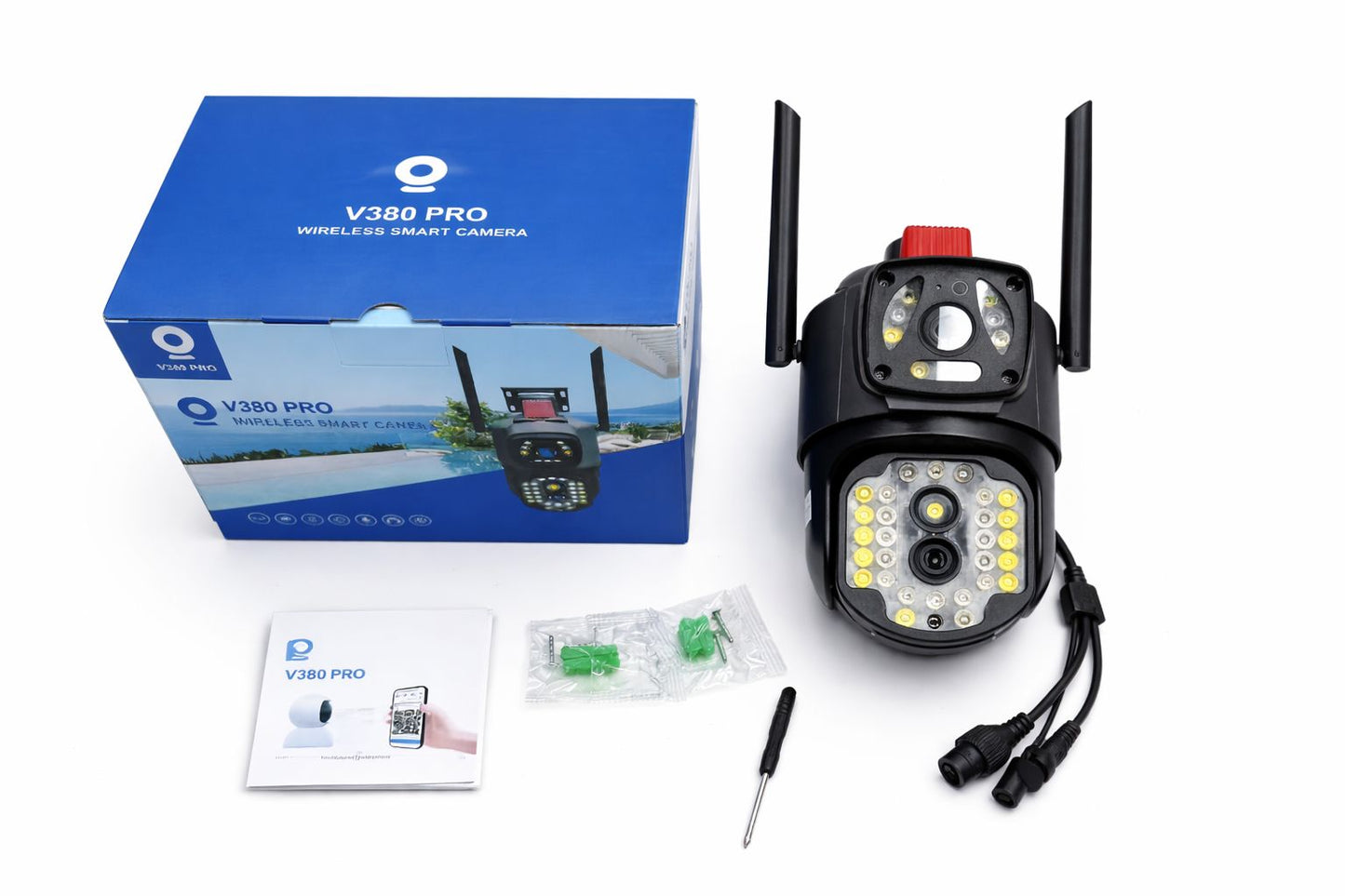 Cámara de Seguridad WiFi V380 Pro Exterior | Doble Cámara | App Celular