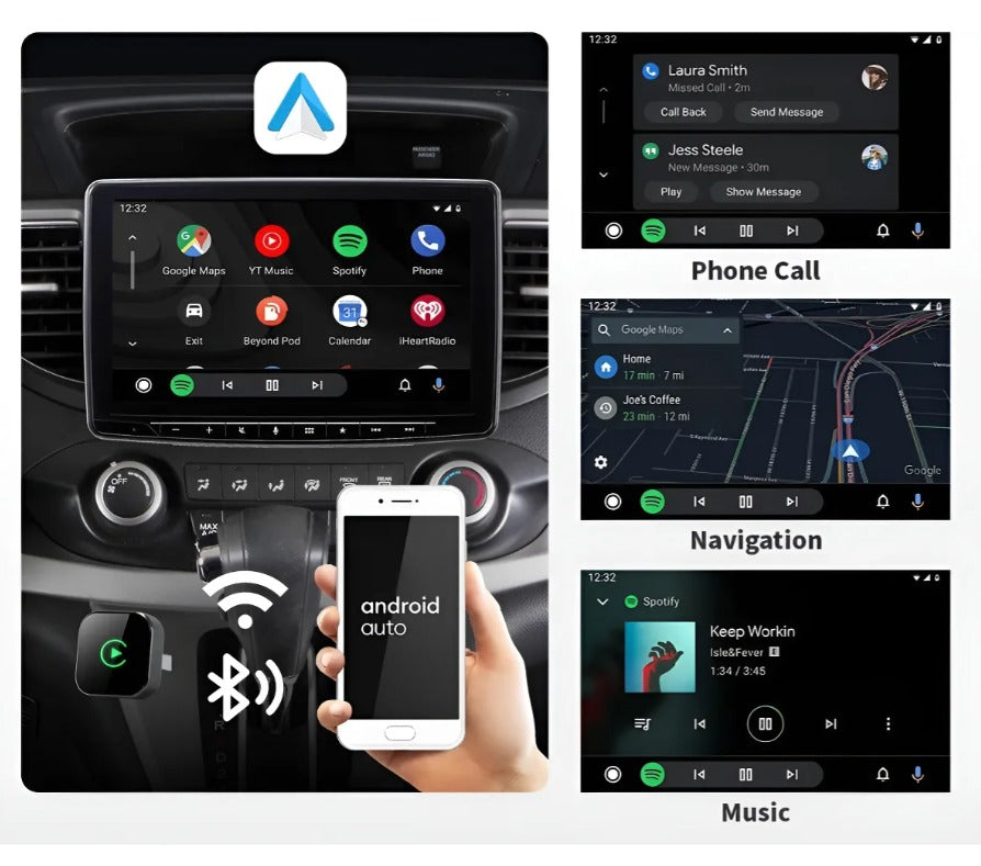 Adaptador CarPlay y Android Auto Inalámbrico 2 en 1 – Plug & Play