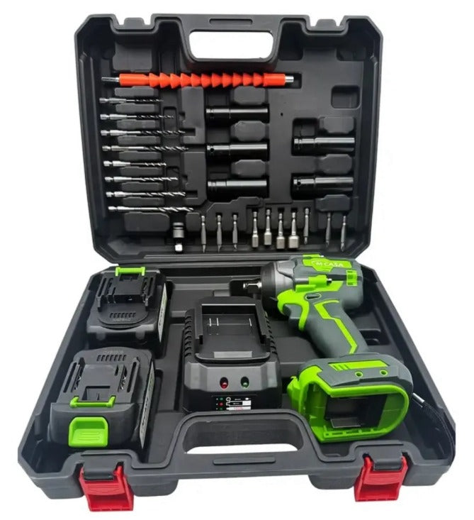 Llave de Impacto 1/2” 800Nm M-Casa Brushless | 2 Baterías, Cargador y Maleta con Accesorios