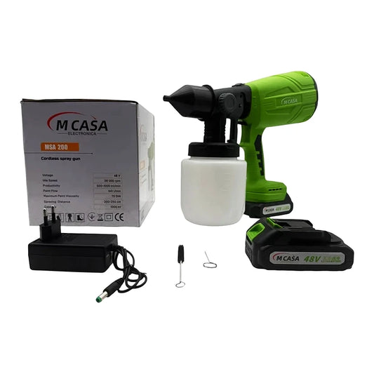 Pistola de Pulverización Inalámbrica Mcasa 1000ml con 2 Baterías y 350W para Pintura